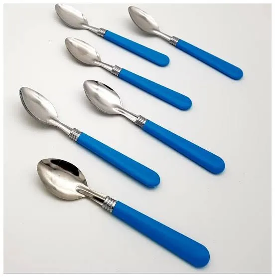 Spoon Set for Dinning Table Spoon for Eating Spoon Set with Plastic Handle 6 pcs 4