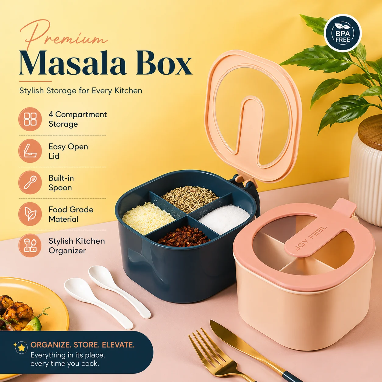 Masala Box - Spice Containers - Kitchen Spice Box - kitchen spice containers 2