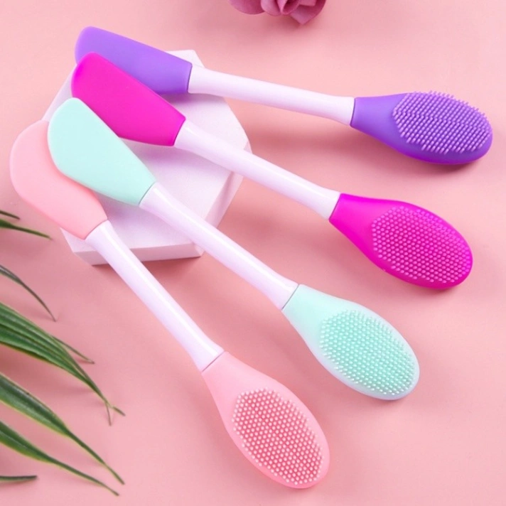 2 in 1 Silicon Facial Mask Applicator, Handheld Face Wash Brush for Pore Cleansing, Gentle Exfoliating, Removing Blackhead Brush 7