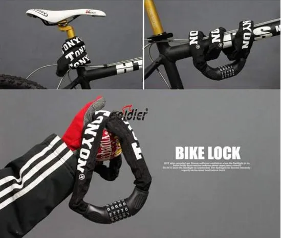 TonYon Five Digit Code Chain Lock Single Car Anti-Theft Lock Chain Lock Mountain Bike Anti-Theft Lock 90cm 3