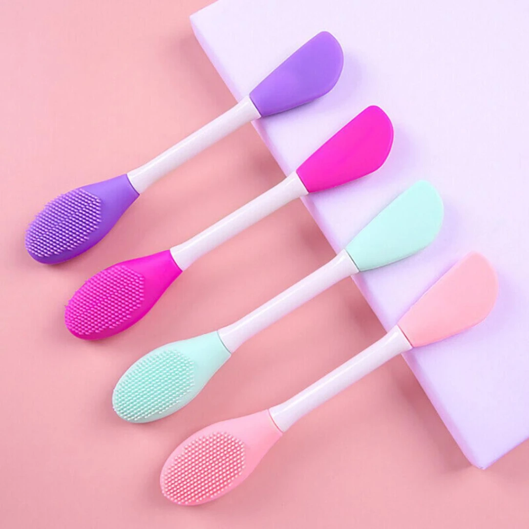 2 in 1 Silicon Facial Mask Applicator, Handheld Face Wash Brush for Pore Cleansing, Gentle Exfoliating, Removing Blackhead Brush 5