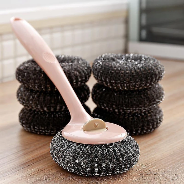 Long Handle Stainless Steel Wire Dishwashing Cleaning Brush 3