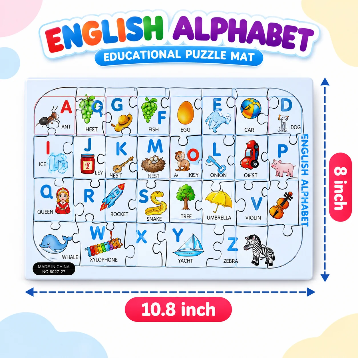 24 Pieces Jigsaw Puzzle English Alphabet ABCD 8x10.8 inch 3