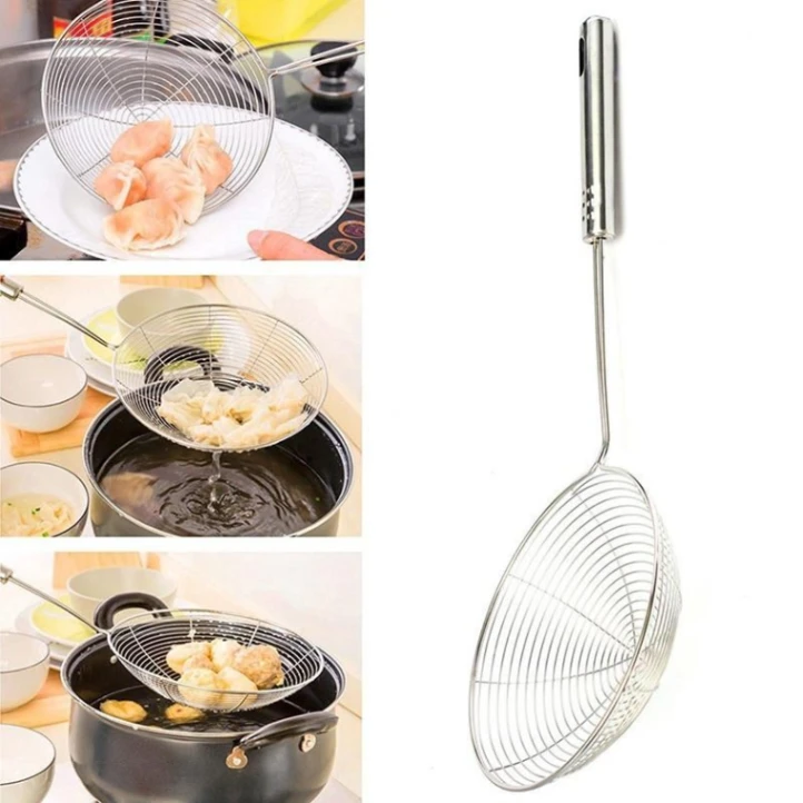 Frying strainer/ Large Oil Strainer/ Deep Fry Strainer for Kitchen/ Tel Chakni -Stainless Steel 7