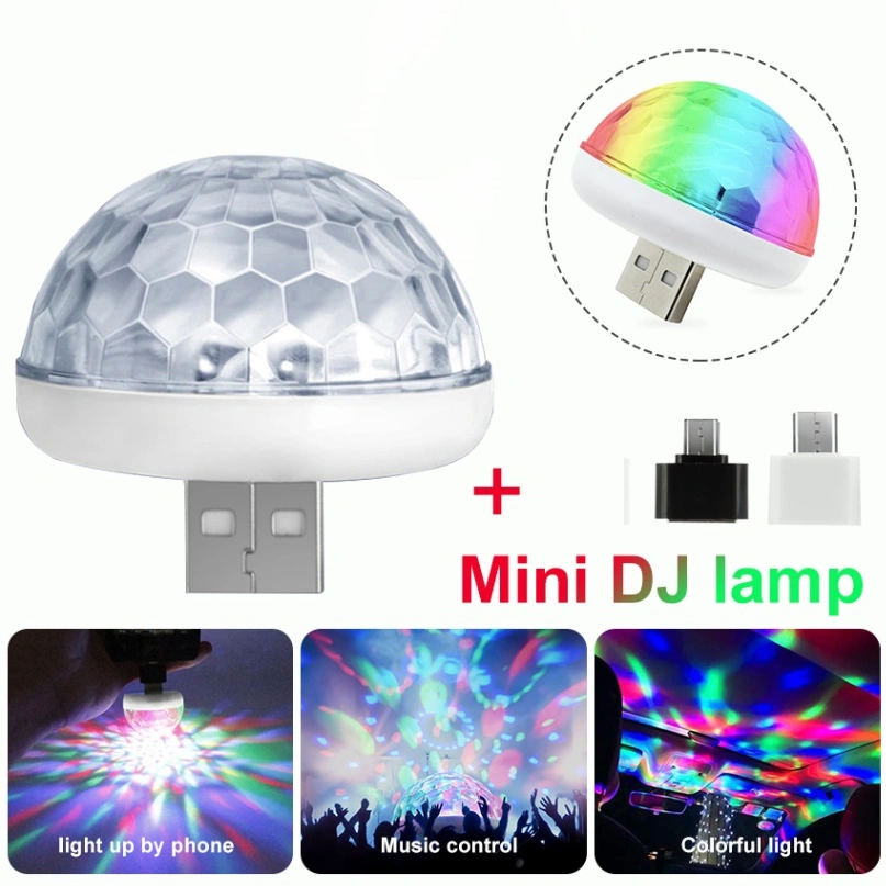 Usb Mini Led Disco Magic Ball Lights Sound Sensor Led Small Magic Ball Light 3