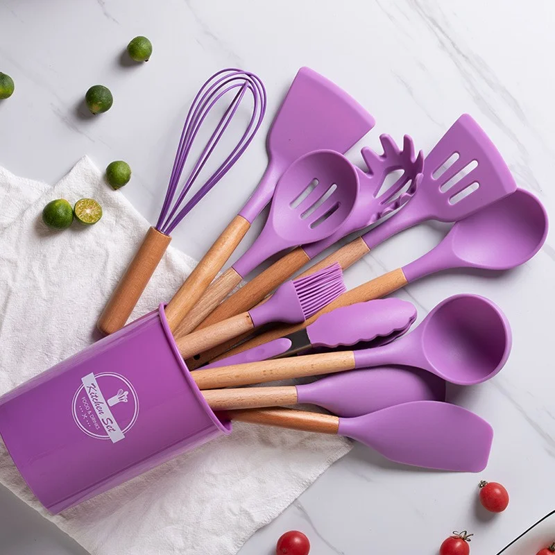 12 Pcs Silicone Kitchen Spoon Set 1
