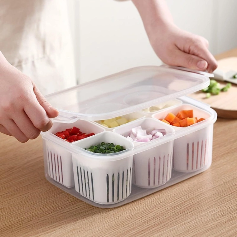 6 grid fridge storage box, Refrigerator Storage Box 6 Grids, Freeze storage box 7