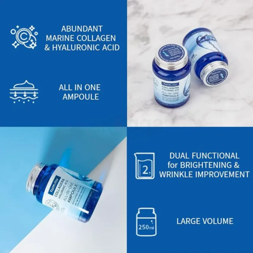 FARM STAY Collagen & Hyaluronic Acid All In One Ampoule 250 ml 6