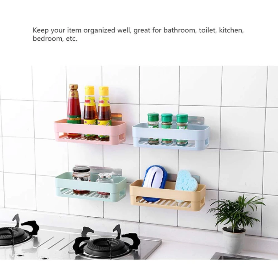 3pcs Kitchen Bathroom Storage Shelf, Wall Hanging Bathroom Shelves Storage Shelf Rack 4