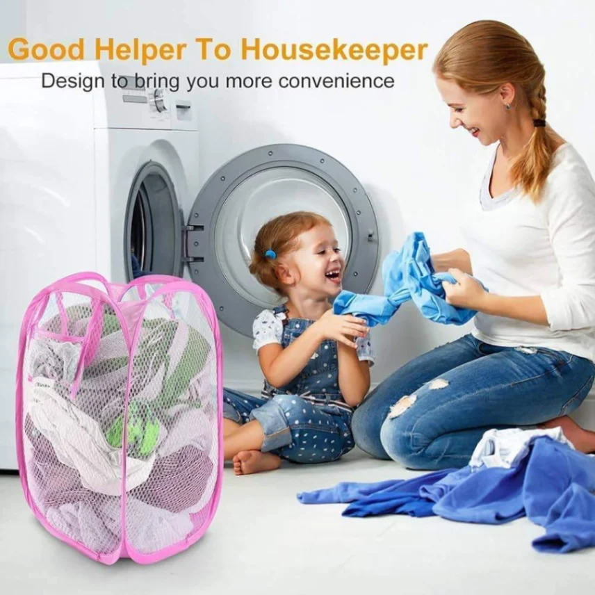 Foldable Laundry Basket, Pop Up Dirty Clothes Storage Bag Washing Laundry Basket Bag Bin, Washing Bag 5