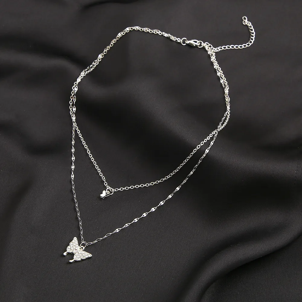 Fashionable Chain Double Layer Butterfly Necklaces for women New Collection 4