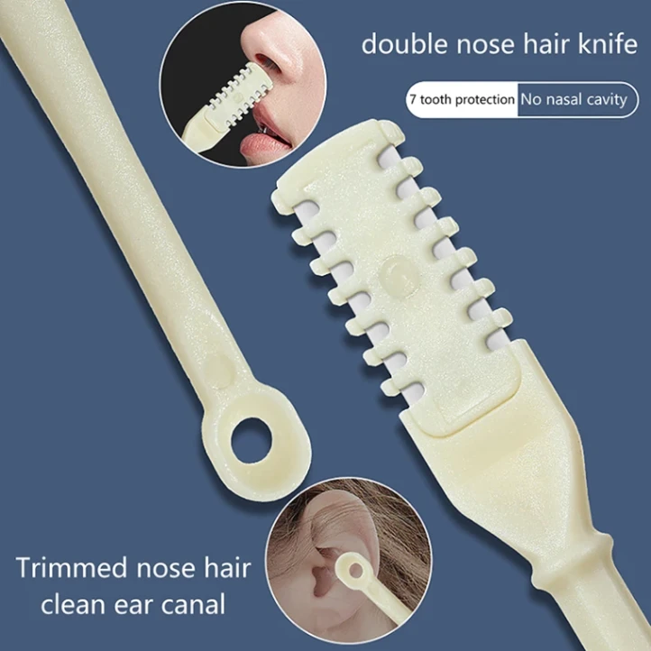 2-in-1 Nasal Hair Cutter | 360 Rotating Nose Hair Trimmer & Manual Ear Picker | Portable Double-Sided Nose & Ear Hair Trimmer 5