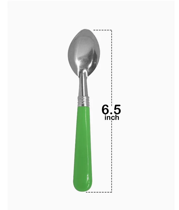 Spoon Set for Dinning Table Spoon for Eating Spoon Set with Plastic Handle 6 pcs 2