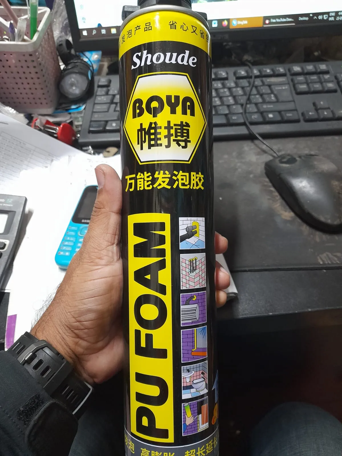 PU Foam Spray 750ml Expanding Spray Hardens In 3 Seconds PU Foam Sealant Waterproof Plugged Holes 4