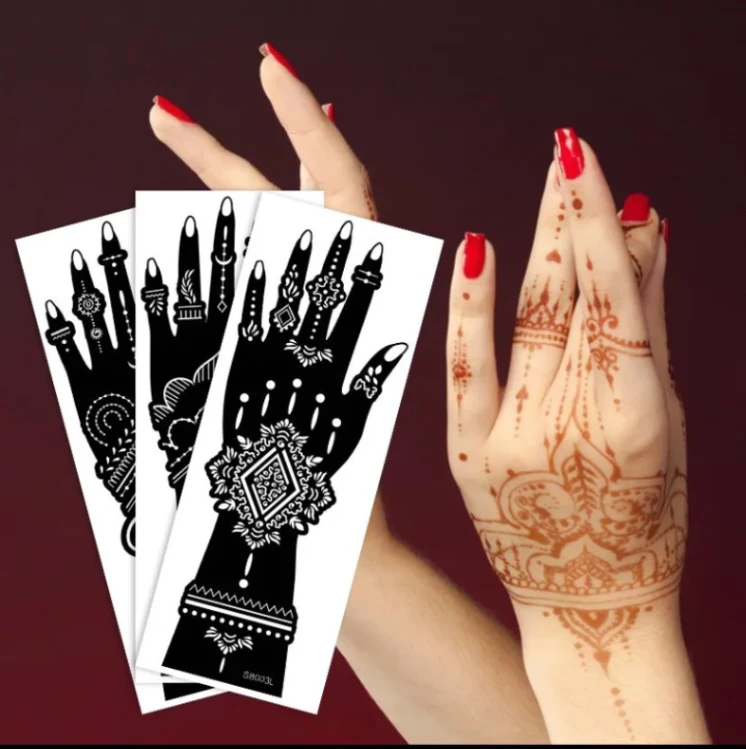 2Pcs Mehedi Sticker, Mehndi Design Sticker 2