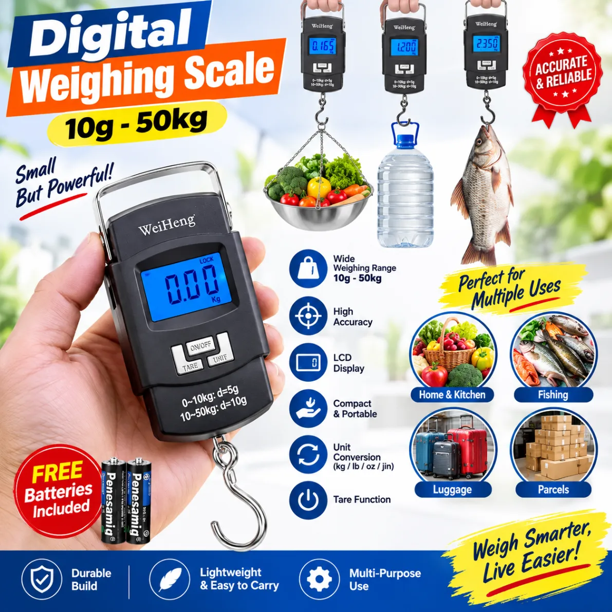 Digital Hanging Weight Scale Portable Hanging Electronic Hook Scale 2