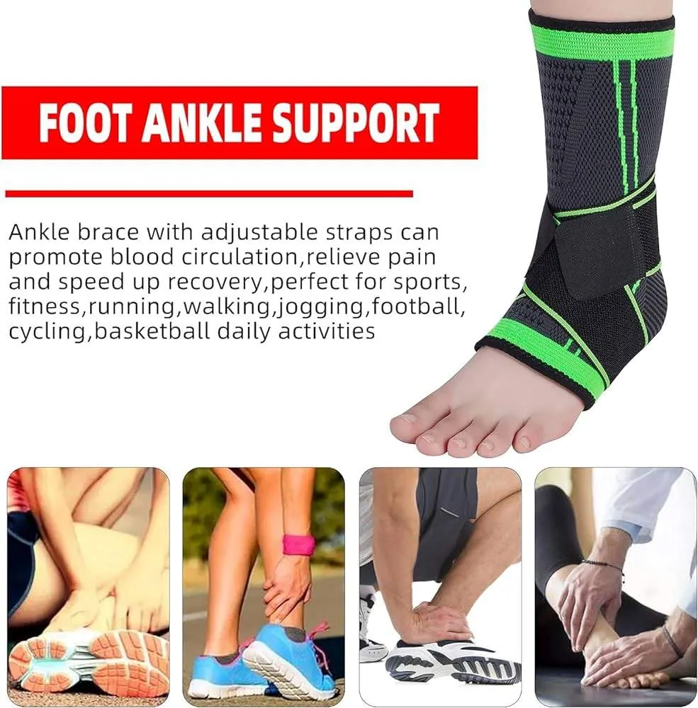 Pressurized Support Ankle 1pcs, Breathable Ankle Compression Sleeve with Adjustable Wrap 4