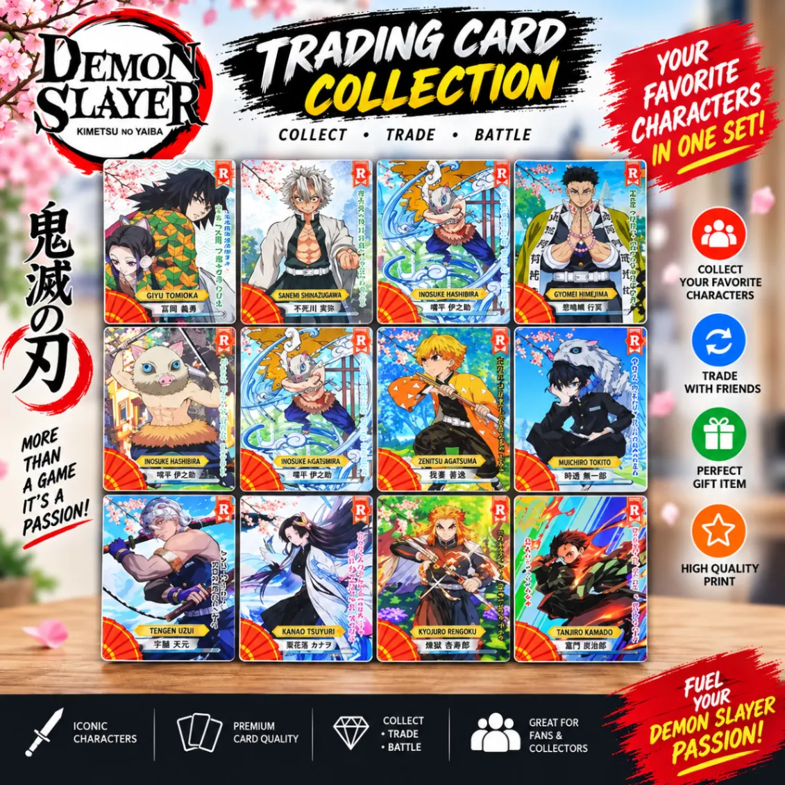 Demon Slayer Mugen Train Anime TCG Card Game English Version SSP Card Ultra Rare Card Tanjirou Kamado Nezuko Character Rare Collectibles Kids Gift Toy Holo Lamination 2