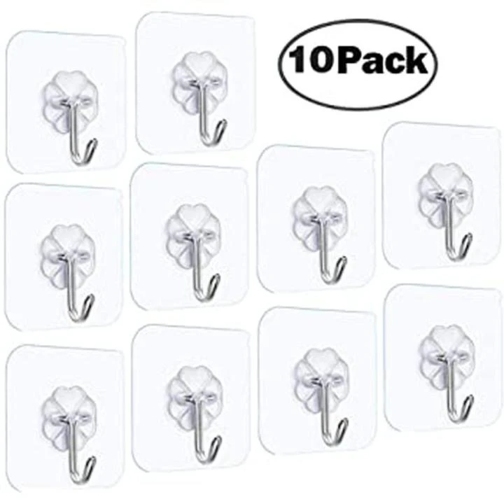 10 Pcs Hanger Hook Transparent Strong Self Adhesive Door Wall Hangers Hooks Suction Heavy Load Rack Cup Sucker for Bathroom 2