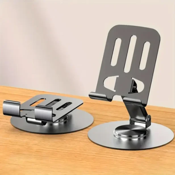 360° Rotating Full Metal Phone & Tablet Stand – Aluminum Alloy Adjustable Desktop Holder for Mobile Devices 3