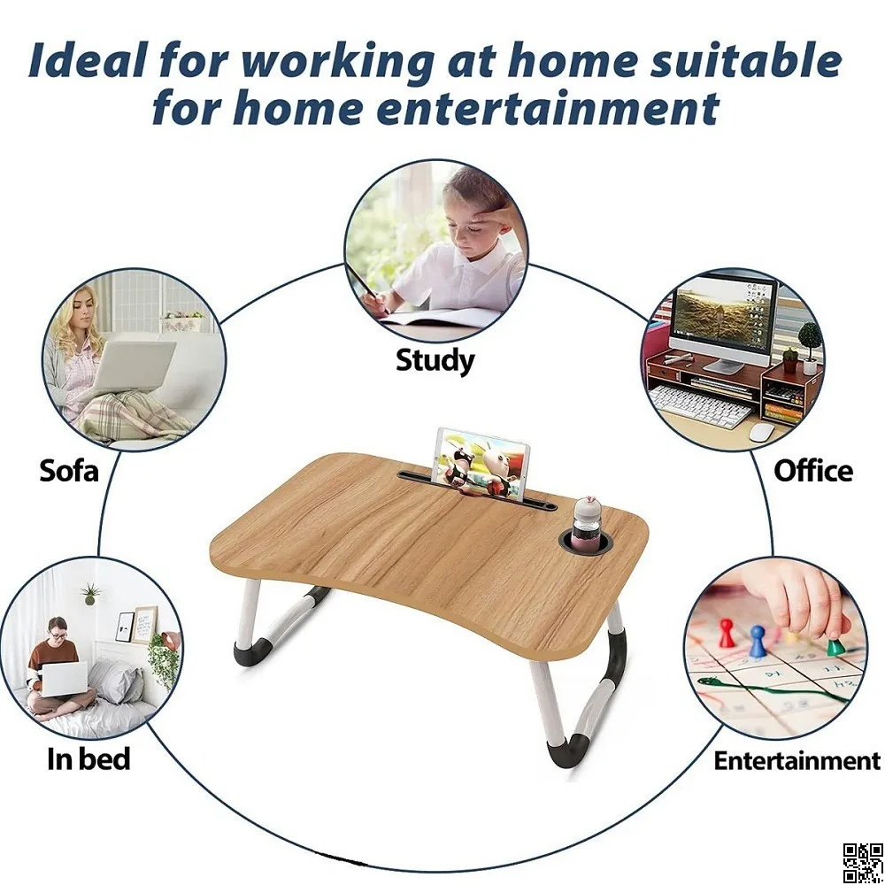Foldable Laptop Table Wooden For Reading, Writing, Eating, On Bed 2