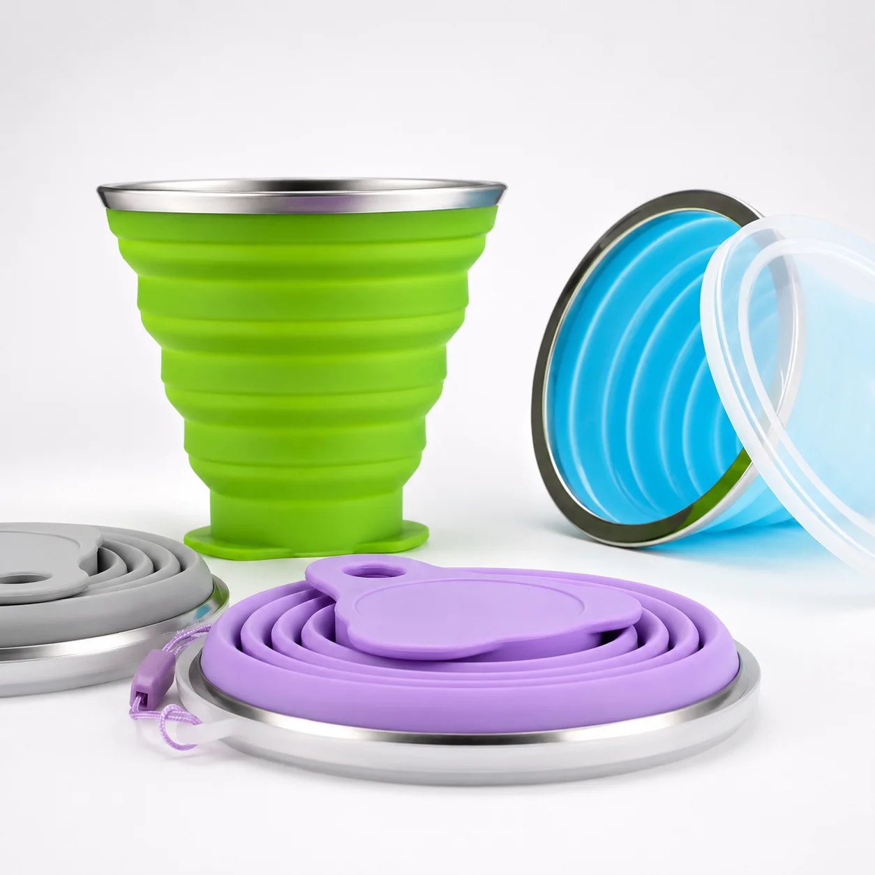 Silicone Folding Cup/Mug, Foldable & Portable & Lightweight Travel Cup for Outdoor Camping Hiking 3