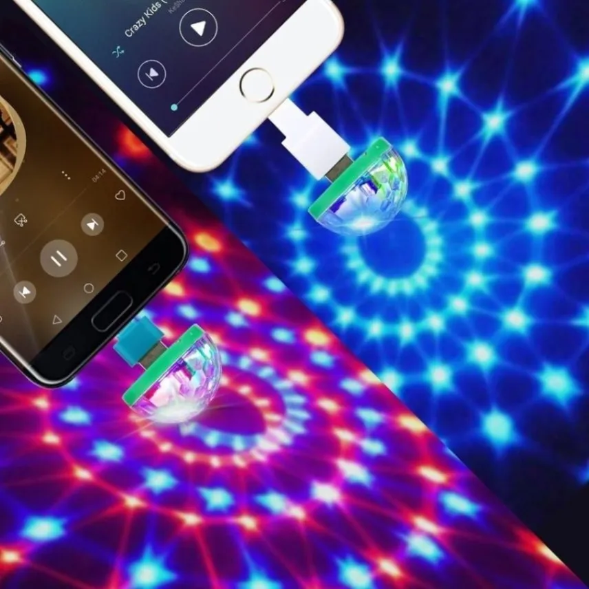 Usb Mini Led Disco Magic Ball Lights, Sound Sensor Led Small Magic Ball Light 5