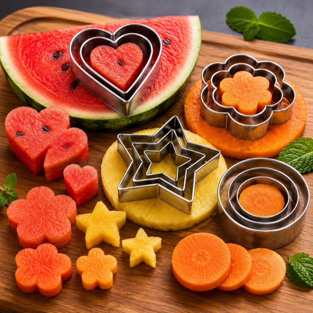 12pcs/Set Stainless Steel Cookie Cutter ( 4 Shapes) Round Heart Star Shape Biscuit Cutters for Kitchen Baking 4