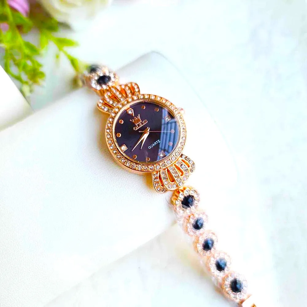 Luxury Diamond Ladies Quartz Wrist Watch Premium quality stylist colorful stone ladies watch 4
