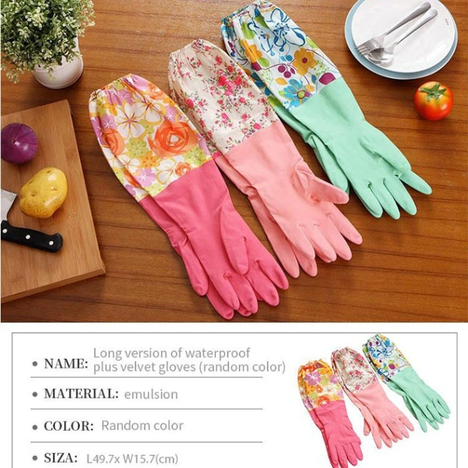 PVC Kitchen Gloves 2Pcs, Silicone Dish Washing Kitchen Hand Gloves - Multicolor 3