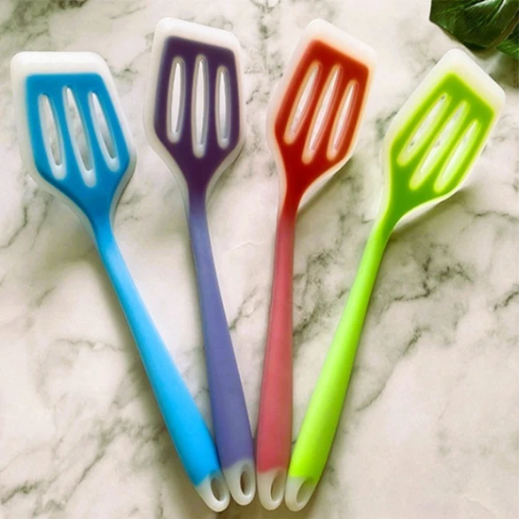 1Pcs Silicone Cooking Spoon 12 Inch, Non-stick Slotted Turner Spatula 6