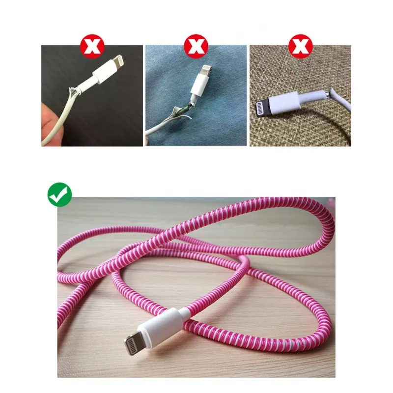 USB Charging Cable Bobbin Winder Data Line Earphone Cover 1.4m 2