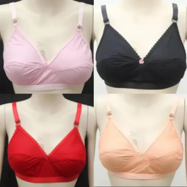 4 Pieces High-Quality Cotton Bra Set for Women - Multicolor Randomly Selected Pack for Comfort 2