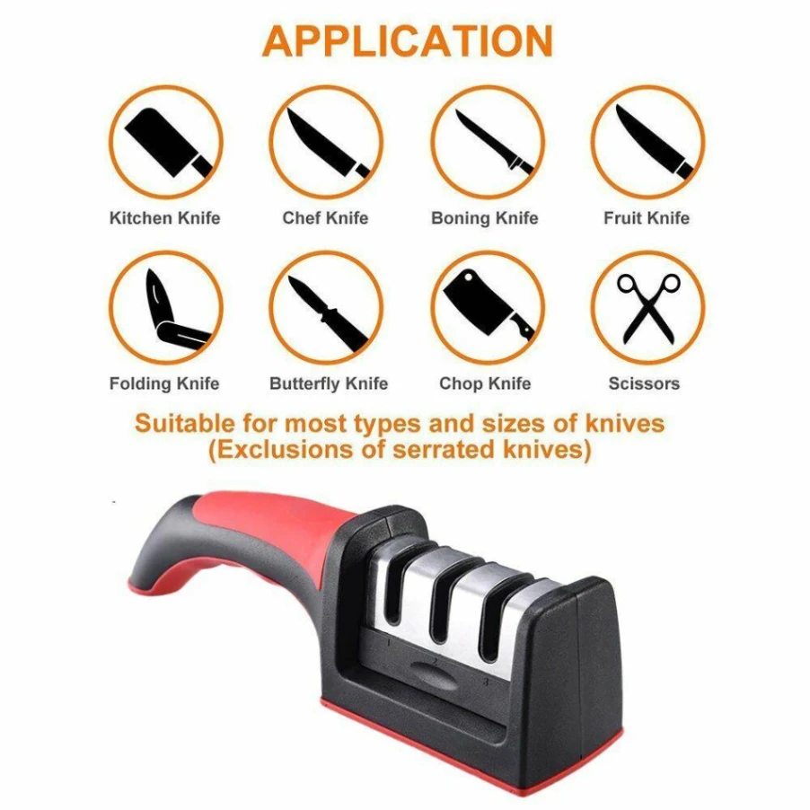 Knife Sharpener Stainless Steel Kitchen Tool Sharpening Stone Grinder Knives Sharpener Kitchen Tools - Knife Sharpener 5