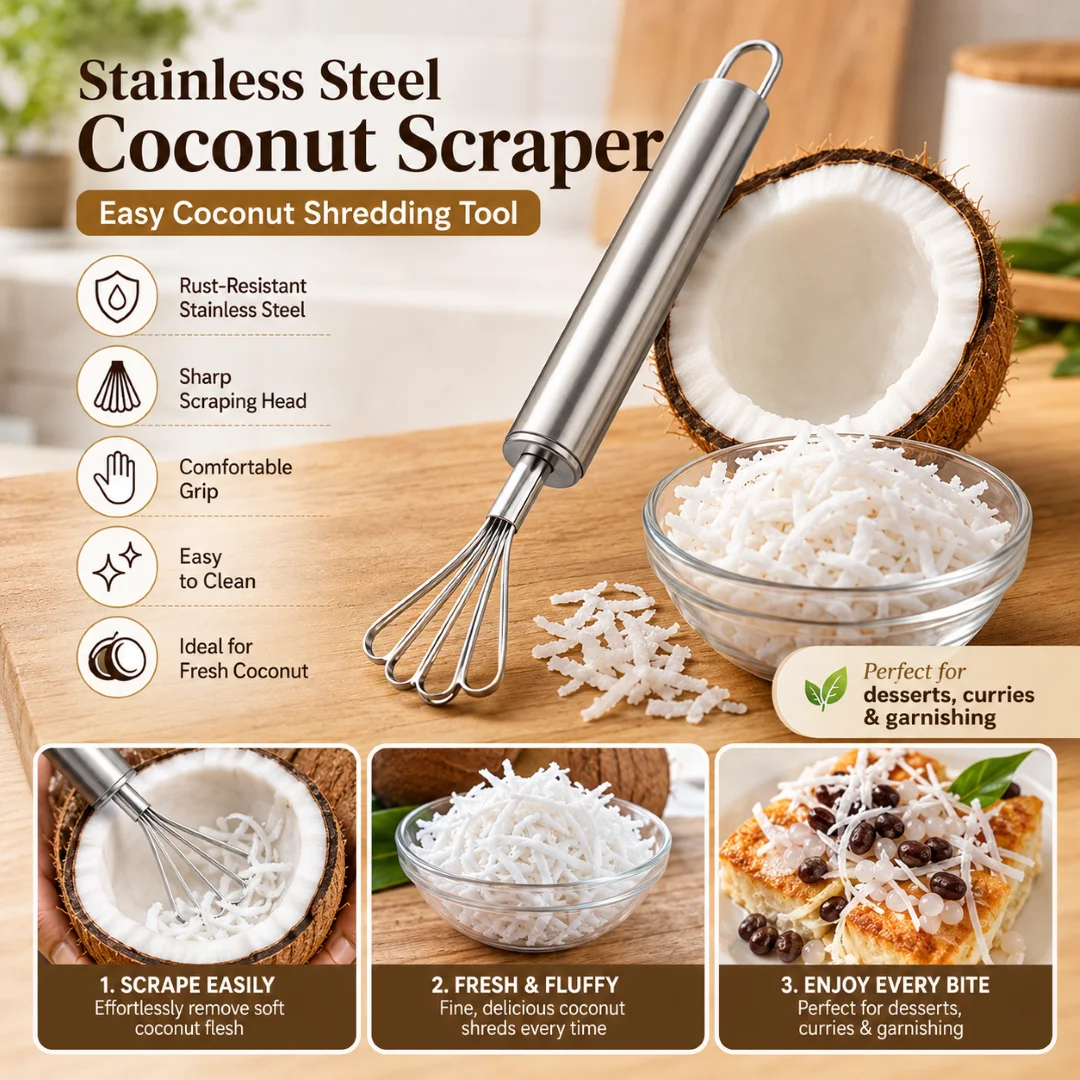 Stainless Steel Coconut scraper, Coconut grater, Coconut shredder, Coconut Shaver, Coconut Grater 1