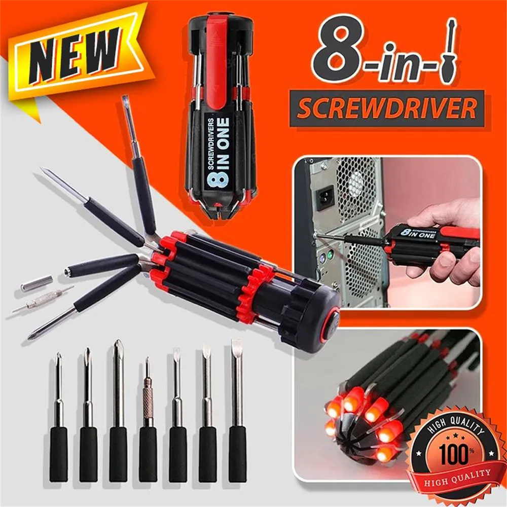 Quirky Finds 8 In 1 Multi Function Screwdriver With Powerful Torch Light 8 In 1 Multi Screwdriver With 6 LED Torch Light 3