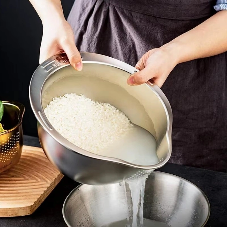 Bowl Rice Sieve Colander Fruit And Vegetable Strainer Kitchen Tools 2