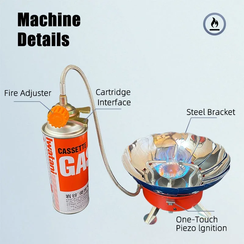 Windproof Portable Camping Gas Stove with Hose (Connection Tube) | Lotus Camping Stove with Connection Tube 3