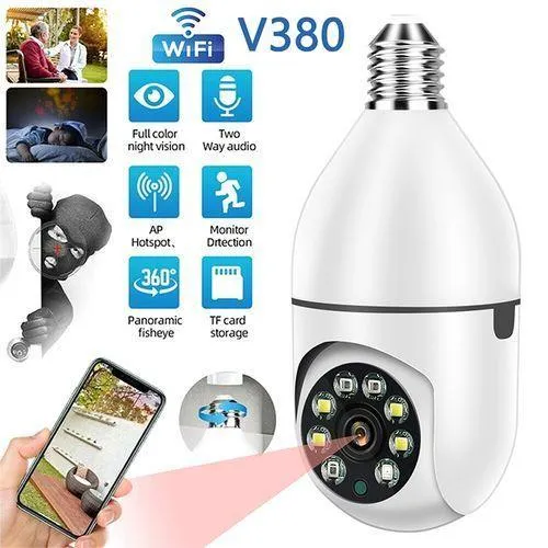 V380 Bulb System WiFi Security Camera, 1080P Wireless 360 Degree Camera 2