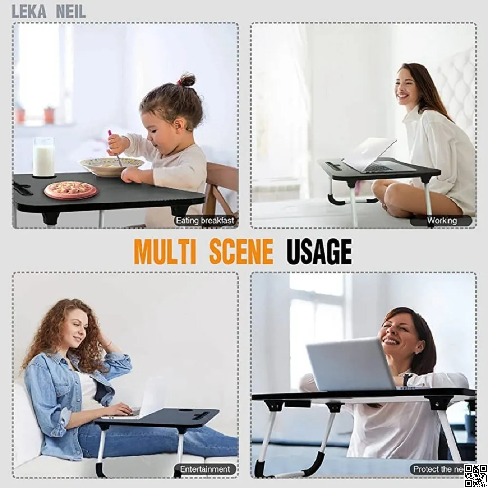 Foldable Laptop Table-Pink For Reading, Writing, Eating, On Bed 7