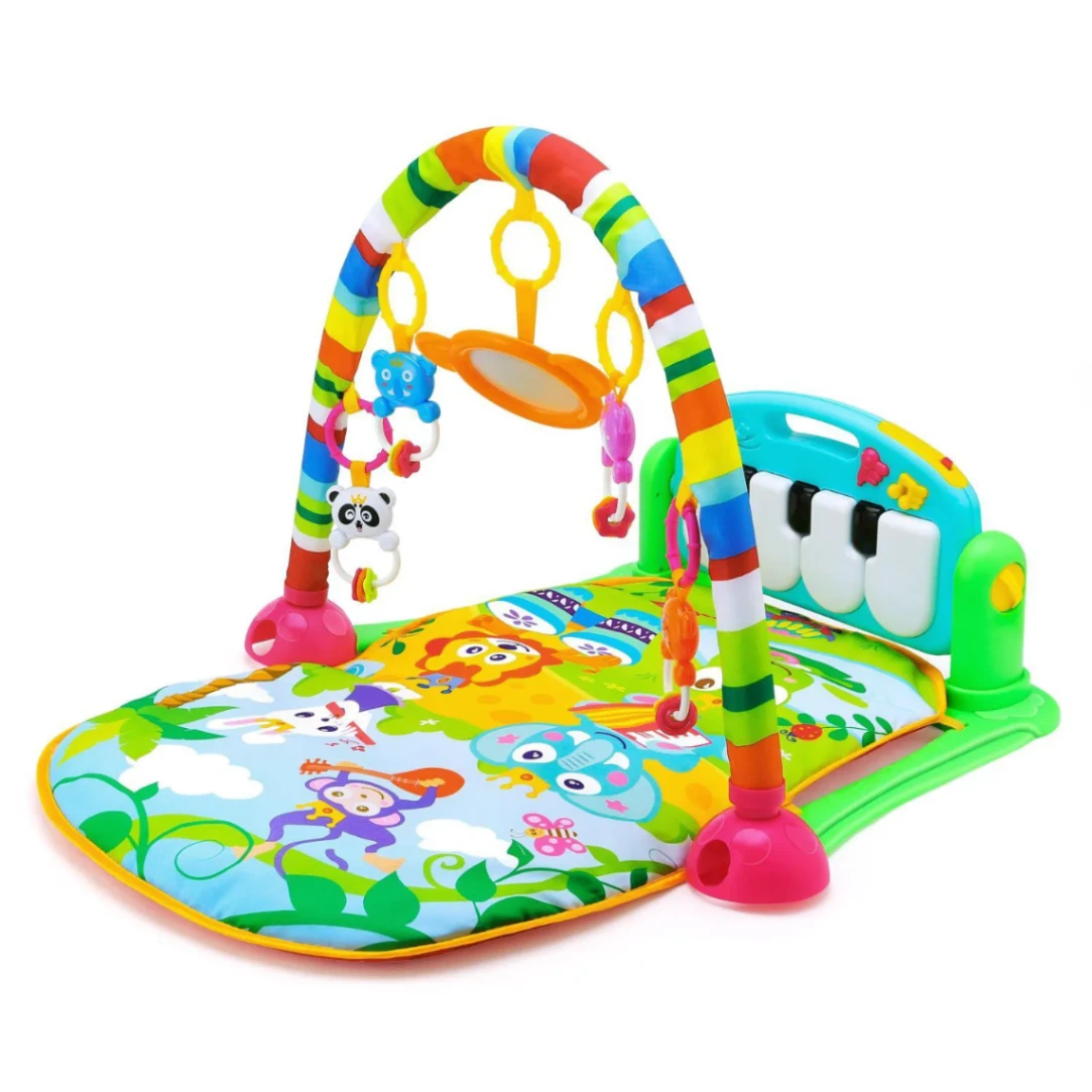 Baby Gym Play Mat Activity Center, Kick and Play Piano Gym Mat with Music and Lights, Gifts for Baby Newborn Toddler Infants Boys Girls 5