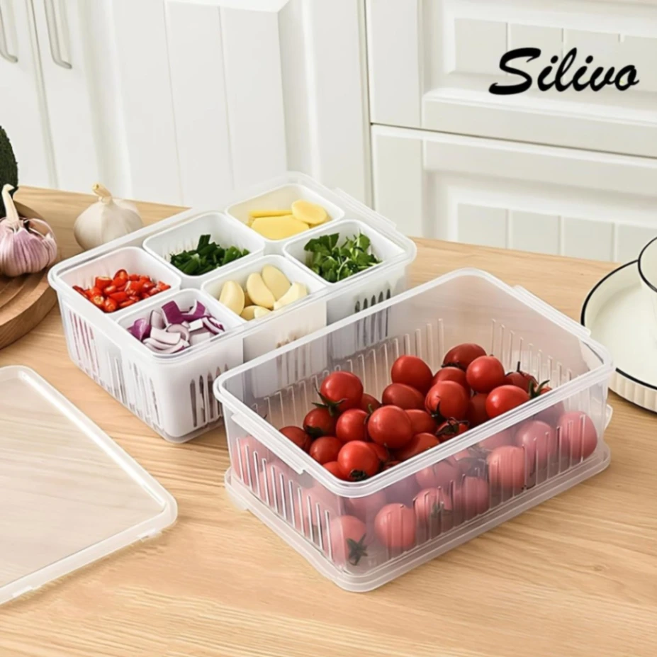 6 grid fridge storage box, Refrigerator Storage Box 6 Grids, Freeze storage box 4