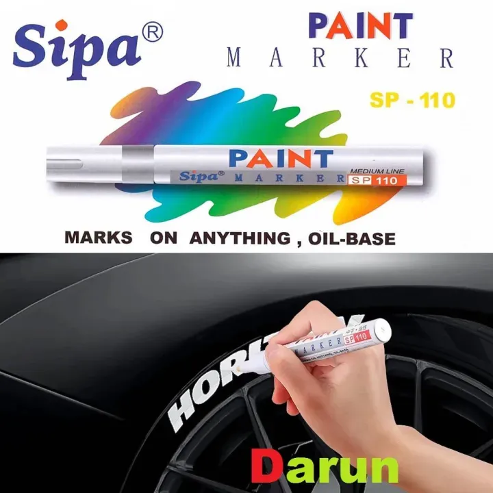 Permanent Paint Marker (White) for Any Hard Surface, Tyre Marker, Oil Base Tire Marker, Waterproof Tire Marking Pen for Motorcycle and Car 2