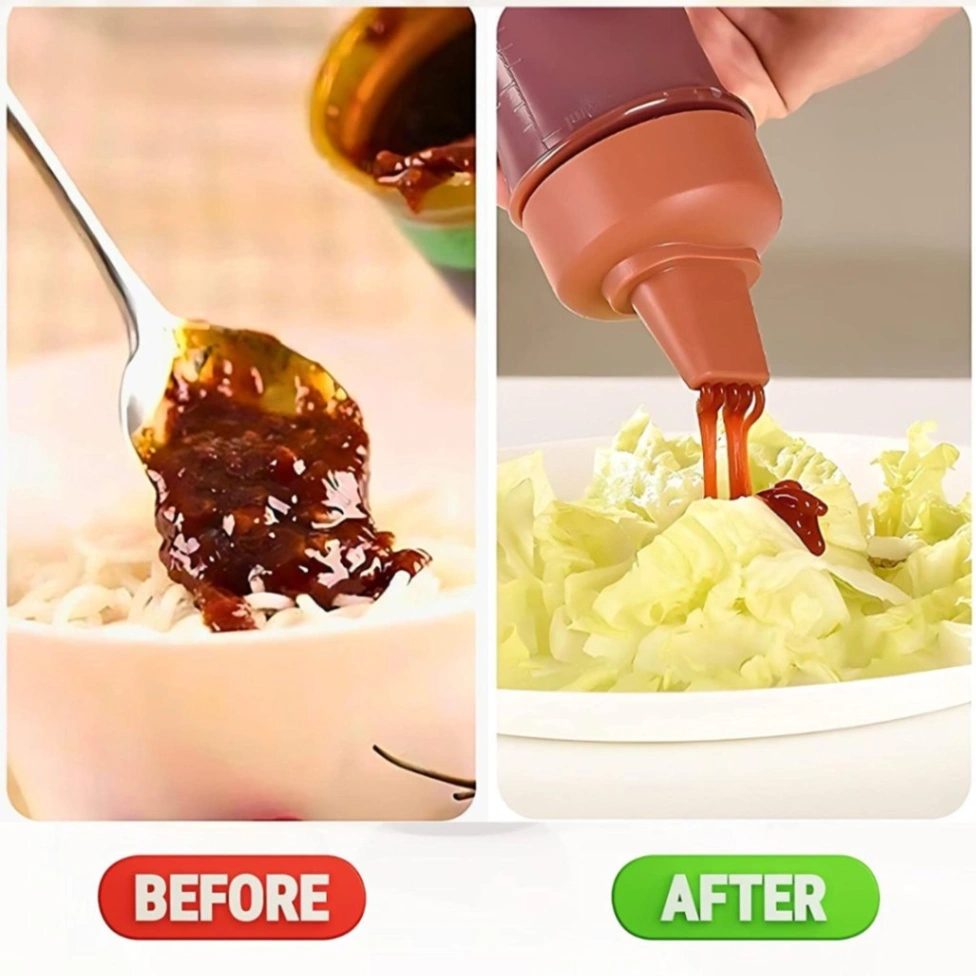 Squeeze Bottle Condiment Bottles Hot Sauce Dispenser Refillable Multipurpose Kitchen Tools 5
