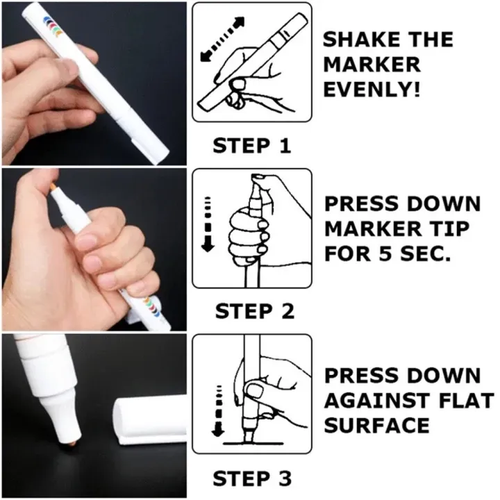 Permanent Paint Marker (White) for Any Hard Surface, Tyre Marker, Oil Base Tire Marker, Waterproof Tire Marking Pen for Motorcycle and Car 5