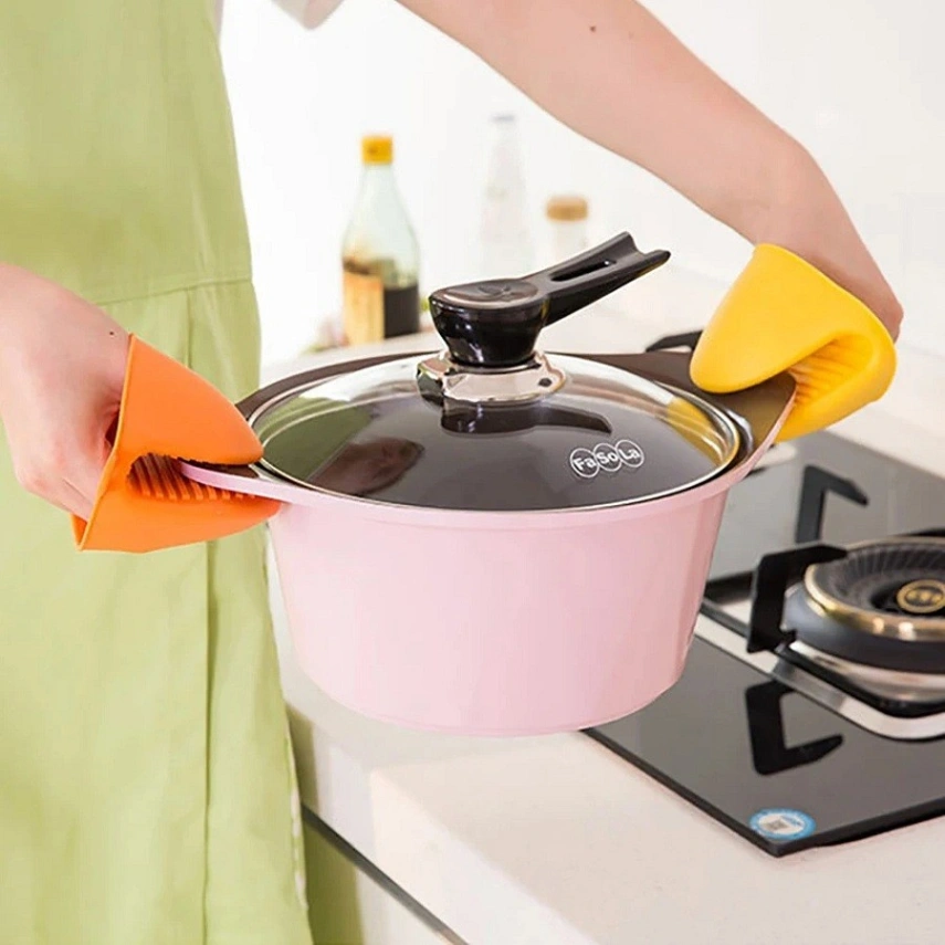 2PC Grip Oven Pot Holder Baking BBQ Cook Tools Mini Kitchen Non-slip Heat Resistant Oven Mitts Silicone Glove - Hand Gloves - Hand Gloves 5