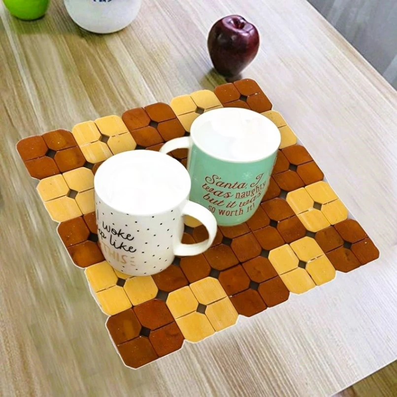 Bamboo Wooden Table Mat, Dining Table Heat Resistant Mat, Heat Insulation Pads 5