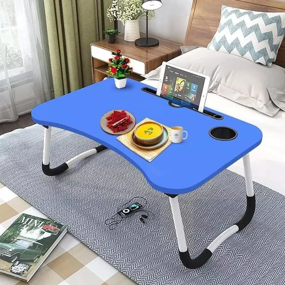 Foldable Laptop Table-Blue For Reading, Writing, Eating, On Bed 2
