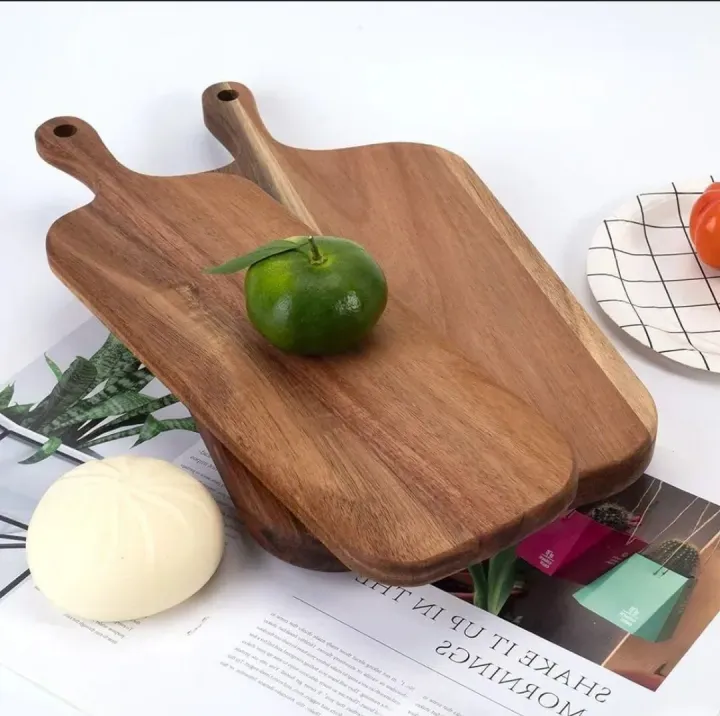 Wooden Cutting Tray with Handle, Versatile Serving Tray for Kitchen and Household Use 3