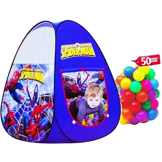 (Spiderman) Tent Play House - 50 Balls, Play Ball House, Children's Magic Game House 2